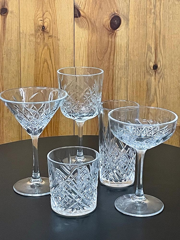 Glassware hire Cameo Event Hire